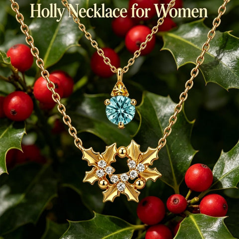 14K Gold Birthstone Birth Flower  Pendant Necklace Birthday Jewelry Gifts for Women