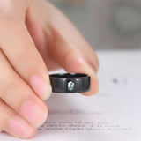 Sterling Silver Personalized Engraved Moss Agate Wedding Rings Promise Ring for Men