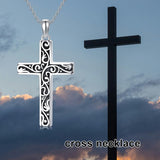 Sterling Silver Cross Pendant Necklace Christian Religious Jewelry Gifts for Anniversary
