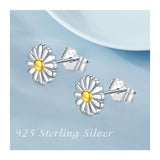 Sterling Silver Daisy Stud Earrings