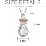 Sterling Silver Teardrop Gemstone Rose Butterfly Infinity Heart Necklace for Women