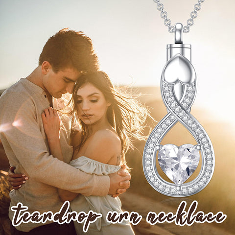 Sterling Silver Tear Dangle Urn Necklace for Ashes