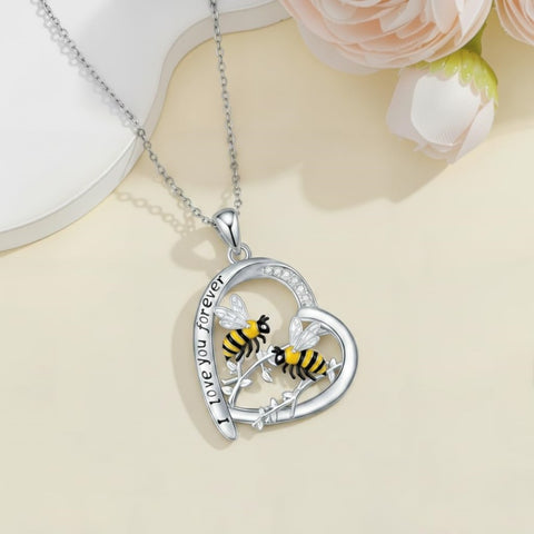 Sterling Silver Mother Daughter Squirrel Monkey Butterfly Bee Owl Necklace Engraved I Love You Forever