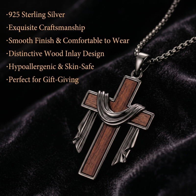 Sterling Silver Cross Pendant Necklace Christian Religious Jewelry Gifts for Anniversary