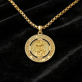 14K Gold Plated Patron Saint Necklace Saint Medal Catholic Amulet Jewelry