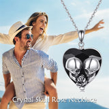 Sterling Silver Gothic Witches Heart Pendant Necklace