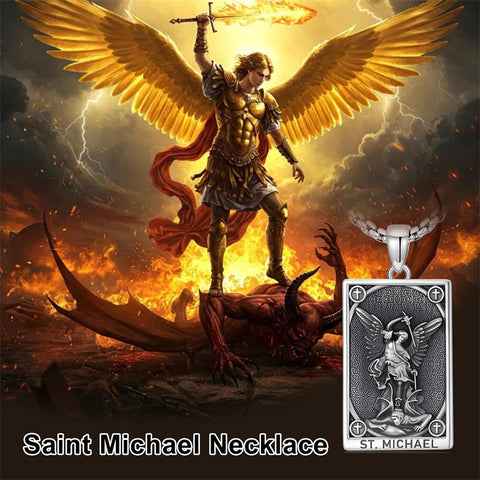 Sterling Silver Saint Anthony Saint Jude Saint Christopher   Saint Michael Amulet Religious Pendant Necklace