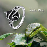 Sterling Silver Vintage Cat Butterfly Dragonfly Hummingbird Snake Ring for Women
