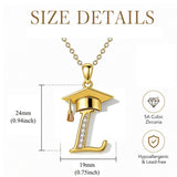 Initial  Graduation 14K Gold Plated Inspiring Grad Pendant Necklace Graduations Jewelry Gifts