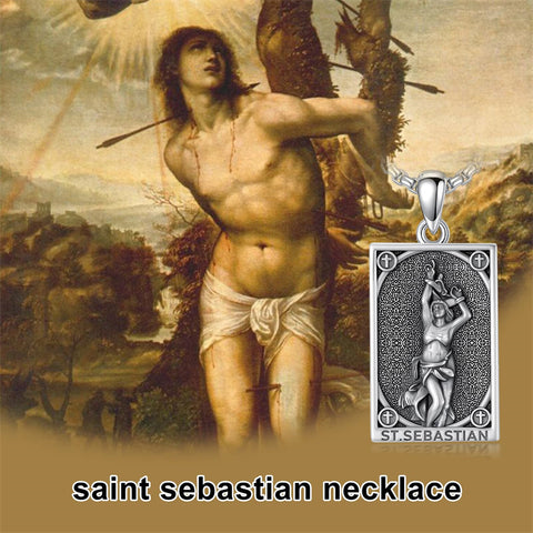 Sterling Silver Saint Anthony Saint Jude Saint Christopher   Saint Michael Amulet Religious Pendant Necklace