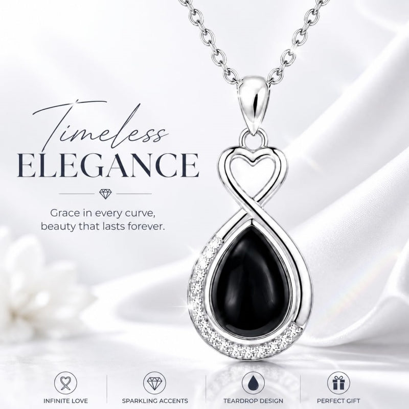 Sterling Silver Teardrop Gemstone Rose Butterfly Infinity Heart Necklace for Women