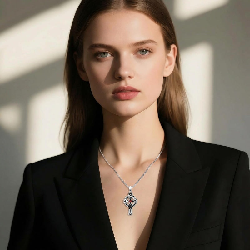 Sterling Silver Cross Pendant Necklace Christian Religious Jewelry Gifts for Anniversary