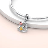 925 Sterling Silver Cubic Zircon Highland Cow Charm Beads