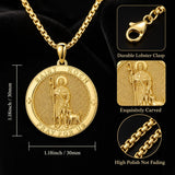 Patron Saint Medal Gold Plated Catholic Pendant Christian Religious Necklace Amulet Jewelry