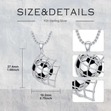 Sterling Silver Hockey Basketball Baseball Soccer Football Sports Pendant Necklace
