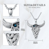 Sterling Silver  Bull Pendant Necklace