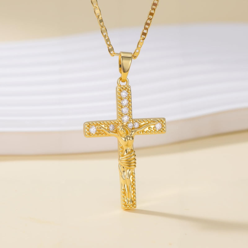 14K Gold Plated Cross Infinity  Pendant Necklace  for Women