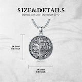 Sterling Silver Faith Bible Lion Pendant Necklace for Men