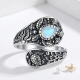 Sterling SilverMustard Seed Turtle Ocean Butterfly Dragonfly Turquoise Adjustable  Spoon Ring Spoon Jewelry for Women