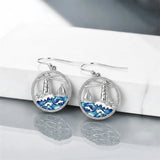 Sterling Silver Dolphin Dangle Earrings