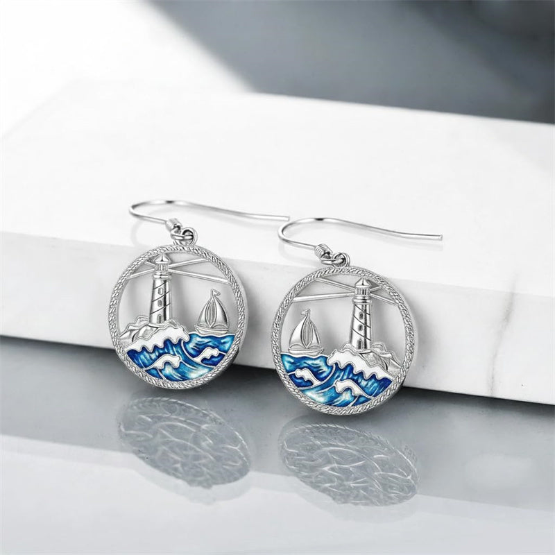 Sterling Silver Dolphin Dangle Earrings