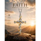 14K Gold Plated Two Tone Cross Pendant Necklace Christian Jewelry Religious Gift