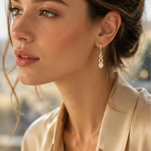 14K Gold Plated Dangle Drop Earrings for Women
