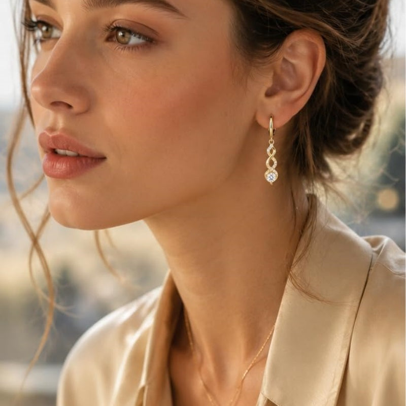 14K Gold Plated Dangle Drop Earrings for Women