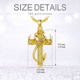 14K Gold Plated Cross Pendant Necklace for Men Religious Jewelry Christian Gift