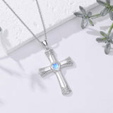 Sterling Silver Cross Pendant Necklace Gift for Anniversary Christmas