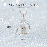Sterling Silver Pitbull Yorkie Schnauzer Pendant Necklace Gifts for Women