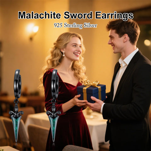 Sterling Silver Black Sword Cross Hoop Earrings Gift for Men Women