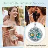 Sterling Silver Turquoise Sun and Moon AA Sobriety Celtic Knot Cross DNA Star of David Tree of Life Pendant Necklace