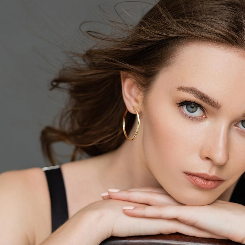 14K Gold Plated  Hoop Earrings for Women