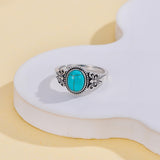 14K Gold Plated Turquoise Ring Western Jewelry Anniversary Birthday Gift for Women