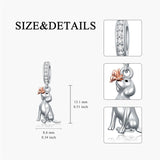 Sterling Silver Cubic Zirconia Yorkshire Boston Terrier Chihuahua Dachshund  Bead Charms