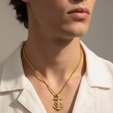 Christian Religious Medal Amulet 14K Gold Plated Pendant  Necklace