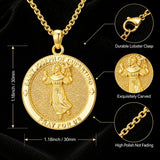 Patron Saint Medal Gold Plated Catholic Pendant Christian Religious Necklace Amulet Jewelry
