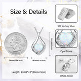 Sterling Silver Heart Shape Tear Dangle Urn Necklace for Ashes