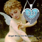Sterling Silver Turquoise Angel Number 11:11 111 333 444 Pendant Necklace