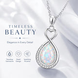 Sterling Silver Teardrop Gemstone Rose Butterfly Infinity Heart Necklace for Women