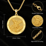 Patron Saint Medal Gold Plated Catholic Pendant Christian Religious Necklace Amulet Jewelry