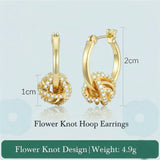 14K Gold Plated Cubic Zirconia Knot  Earrings for Women