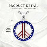 Sterling Silver Peace Sign Coexist Peace Symbol Pirate Tree of Life Thor's Hammer Wolf Raven Viking Series Necklace