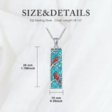 Sterling Silver Abalone Shell Bar Cardinal Bee Butterfly Hummingbird Dragonfly Phoenix Pendant Necklace for Women