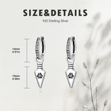 Sterling Silver Viking Raven Stud Dangle Earrings