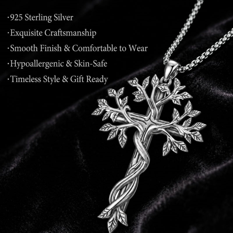 Sterling Silver Cross Pendant Necklace Gift for Anniversary Christmas