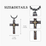 Sterling Silver Cross Religious Necklace for Men