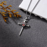 Sterling Silver Star Of David  Cross Pendant Necklace