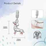 Sterling Silver Cubic Zirconia Yorkshire Boston Terrier Chihuahua Dachshund  Bead Charms